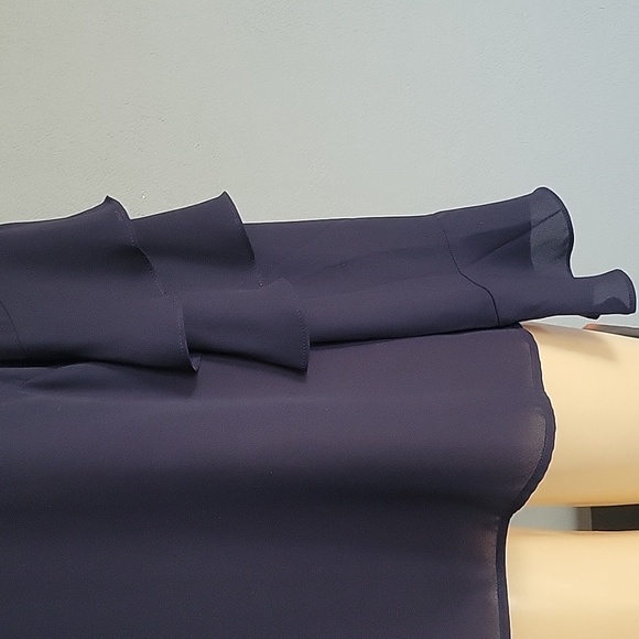 Elegant Navy Ruffle Sleeve Top - Picture 3 of 7